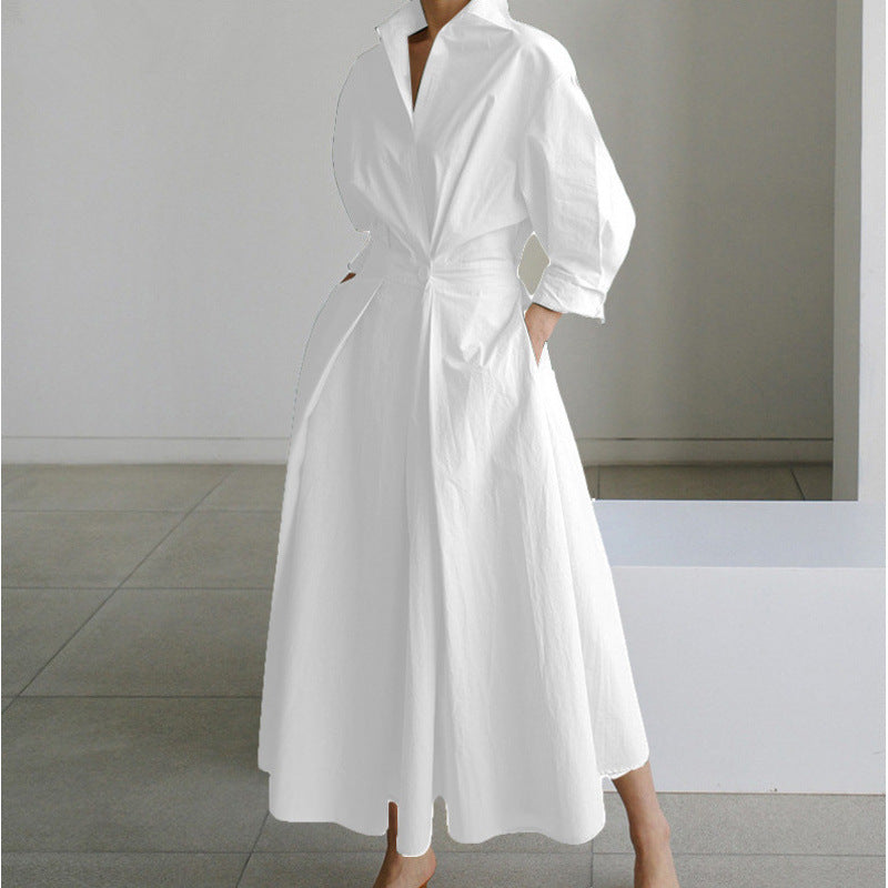 Teresa | Women's Front Wrap Maxi Dress with Collared Neckline