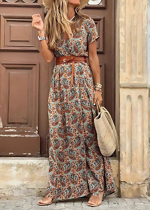 Valerie | Belted Boho Maxi Dress