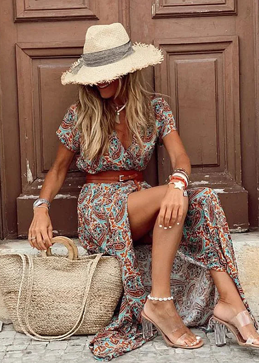 Valerie | Belted Boho Maxi Dress