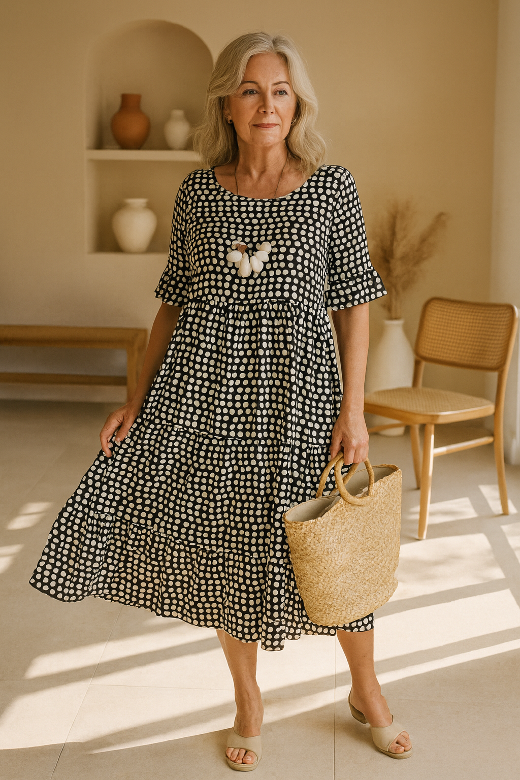 Velisse | Women's Short-Sleeve Midi Dress