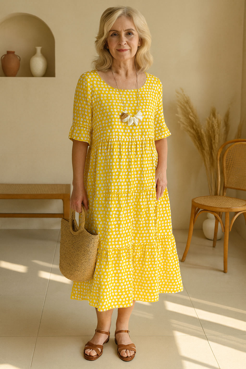 Velisse | Women's Short-Sleeve Midi Dress