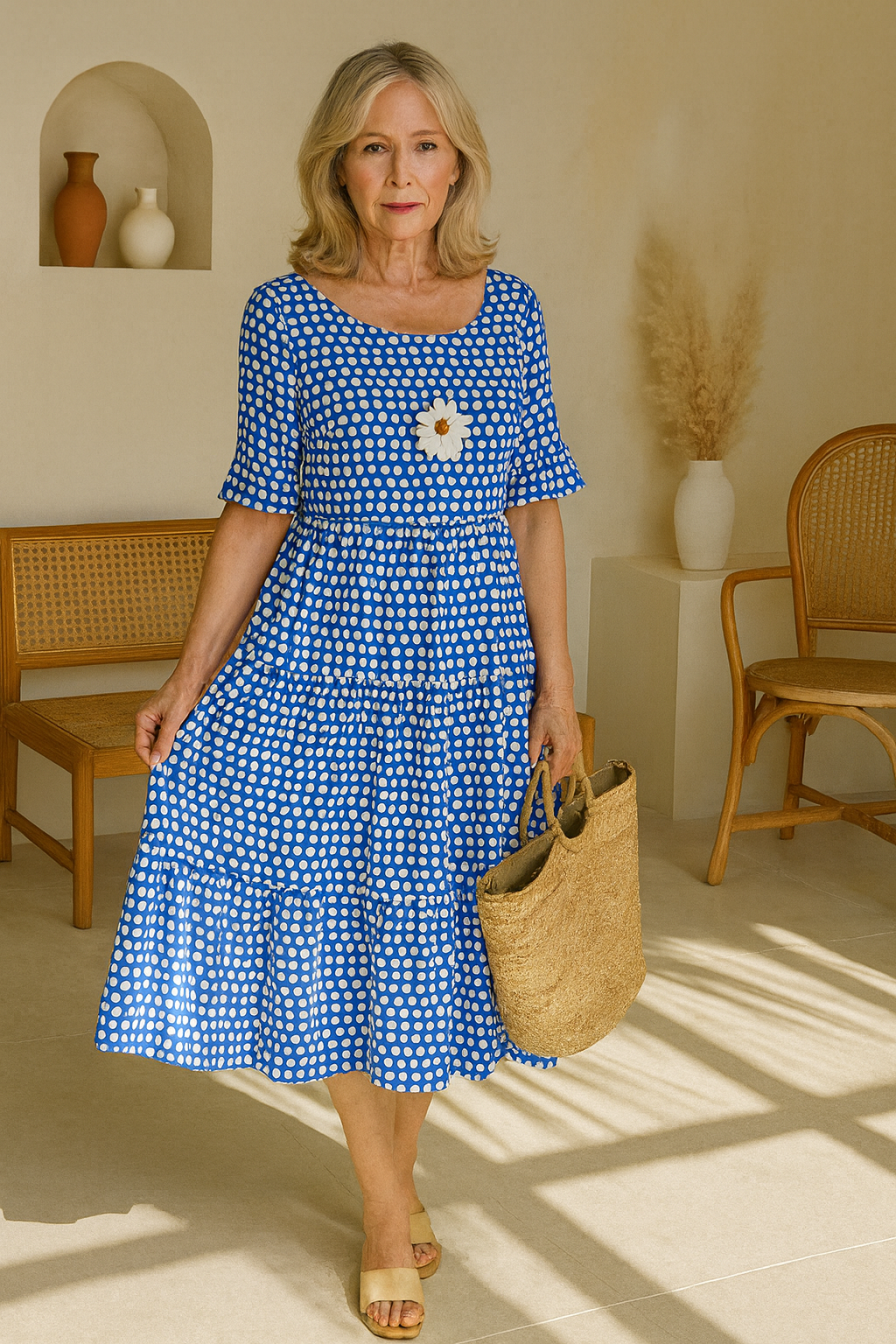 Velisse | Women's Short-Sleeve Midi Dress