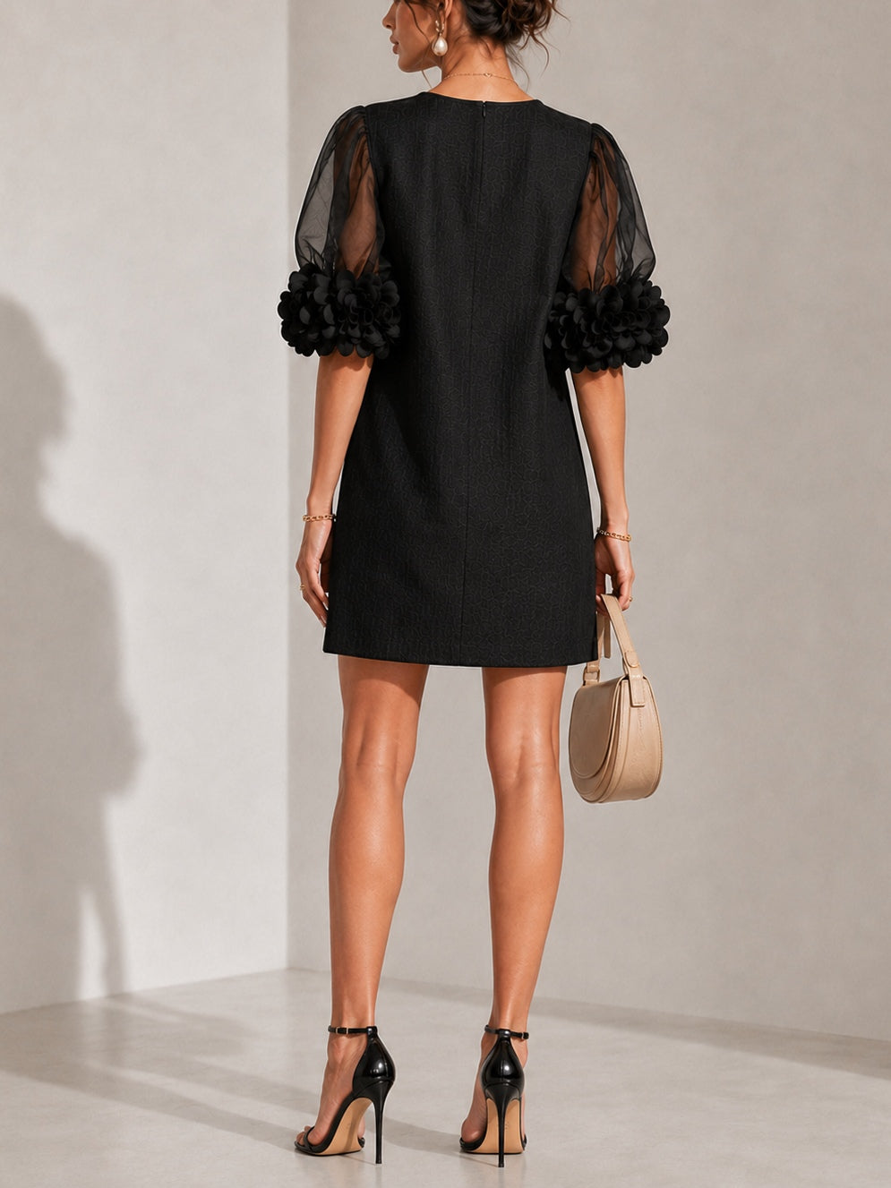 Victoria | Women's Puff Sleeve Floral Cuff Mini Dress