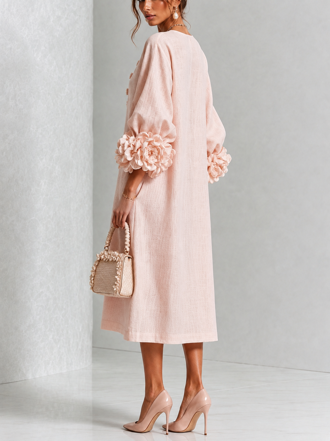 Vivienne | Women's Floral Button-Front Relaxed Midi Dress