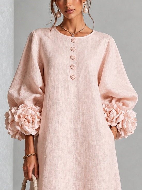Vivienne | Women's Floral Button-Front Relaxed Midi Dress