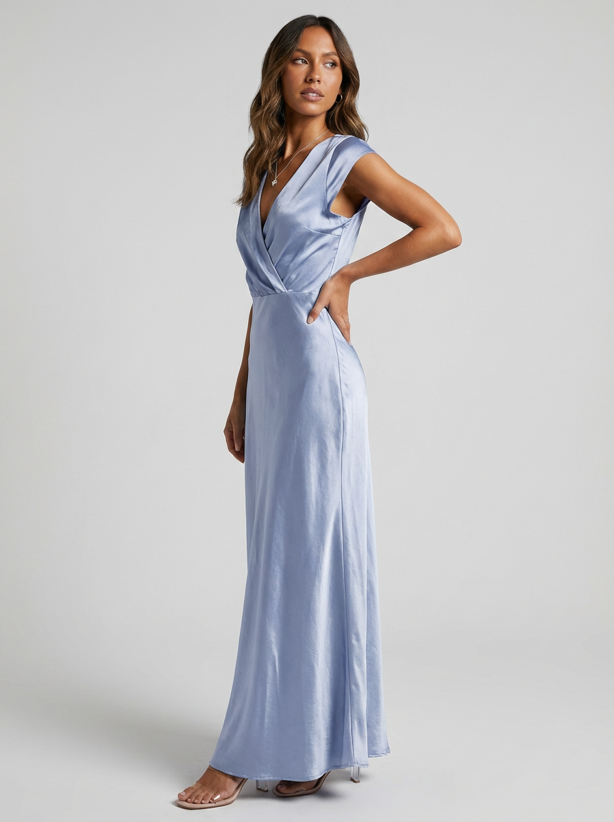 Women's Formal Dress V-Neck Cap Sleeve | Maxi