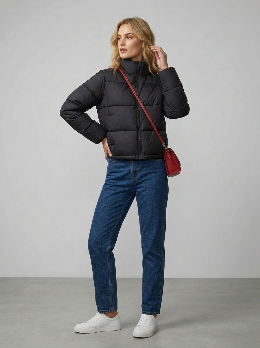 Women's Puffer Jacket Cropped | Casual