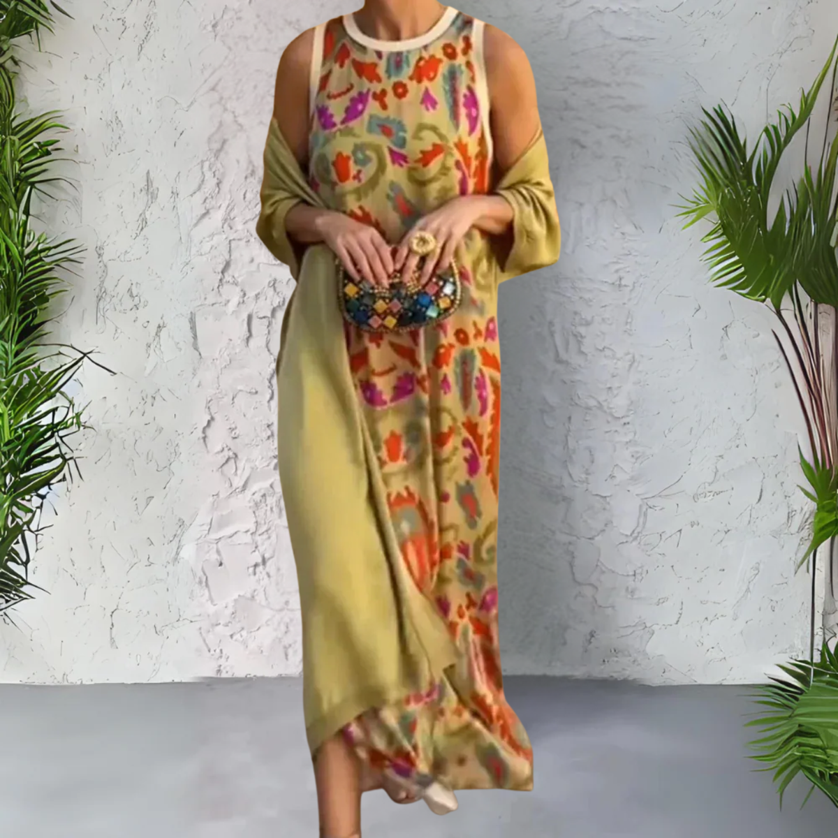 Zarelia | Women's Bohemian Printed Maxi Dress
