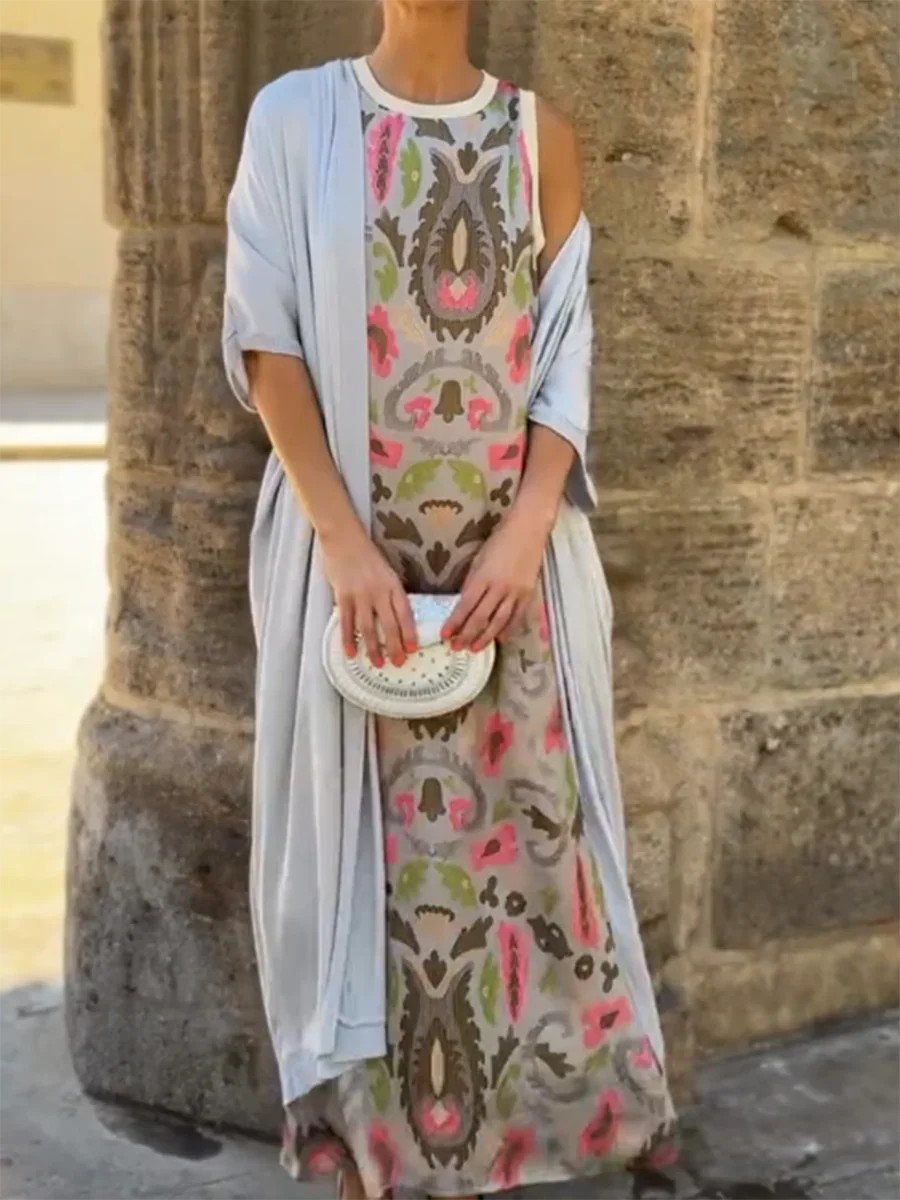 Zarelia | Women's Bohemian Printed Maxi Dress