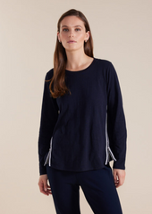 Long Sleeve Zip Trim Tee