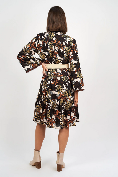 Heather Dress Navi Print